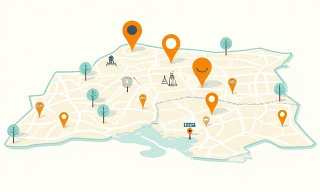 Map snippet highlighting popular neighbourhoods in Getafe